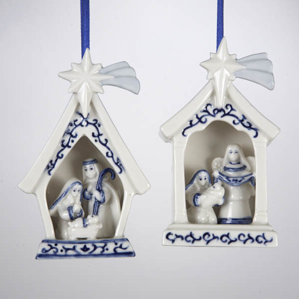 Item 101889 Delft Blue Holy Family Ornament