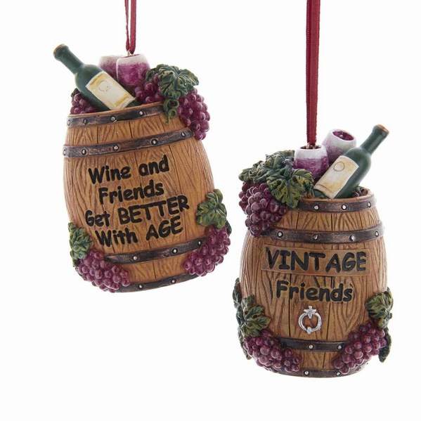 Item 101896 Wine Barrel With Words Ornament