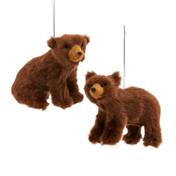 Item 101913 Furry Brown Bear Ornament