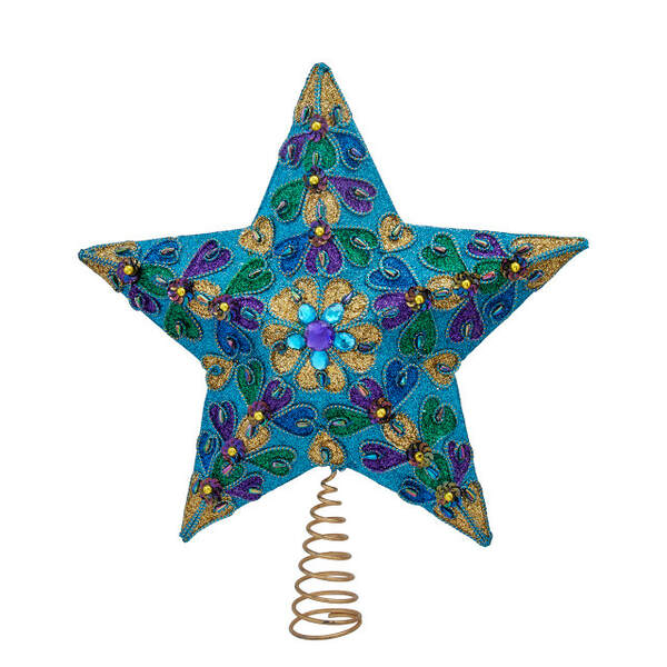 Item 101969 Peacock Color Heart Treetopper