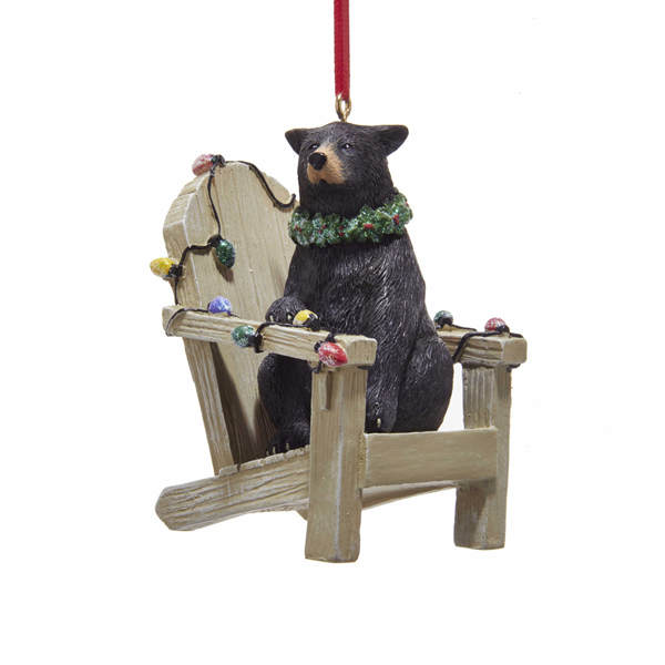 Item 101987 Black Bear On Adirondack Chair Ornament