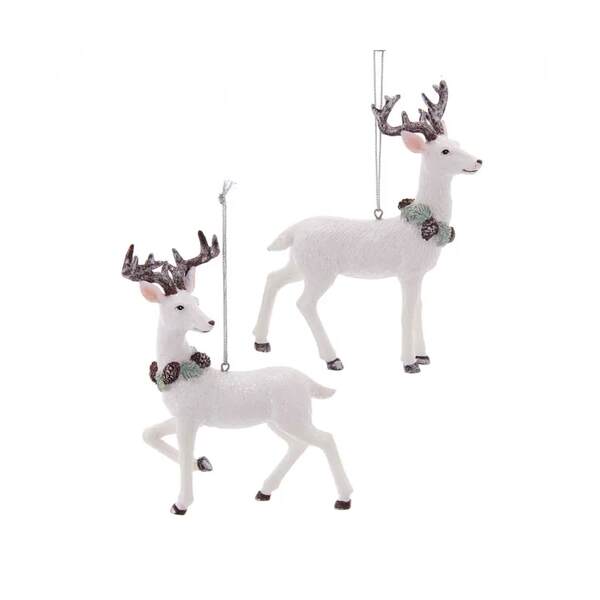 Item 102002 Winter White Deer Ornament