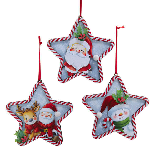 Item 102026 Candycane Stripe Star Border Ornament
