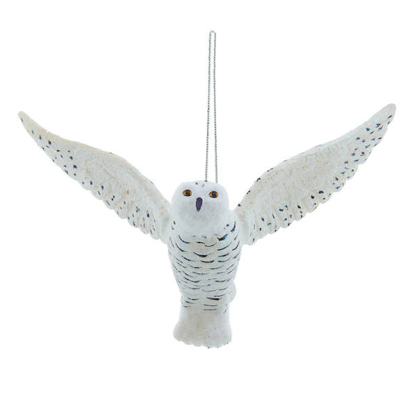 Item 102066 Noble Gems Flying Snowy Owl Ornament