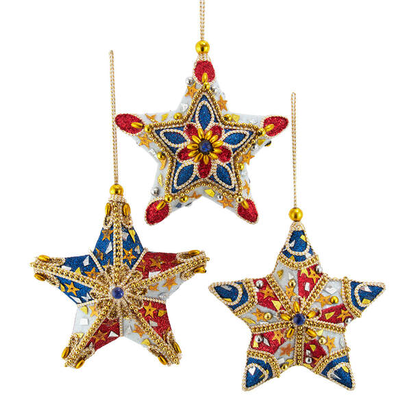 Item 102098 Red White And Blue Star Ornament