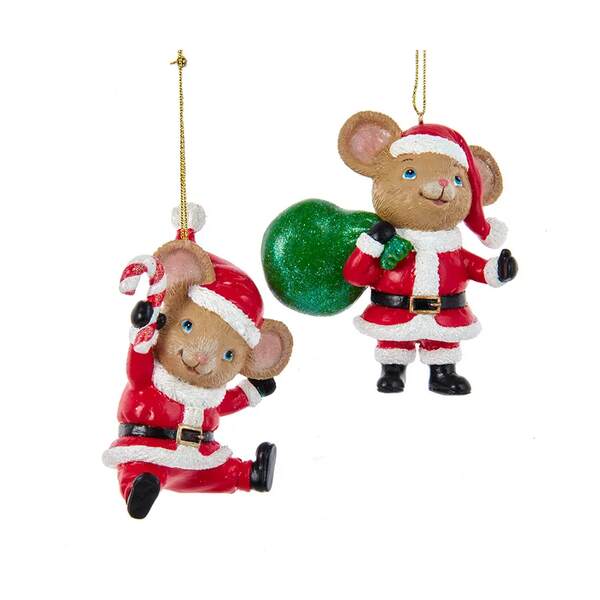 Item 102135 Mouse With Santa Suit Ornament