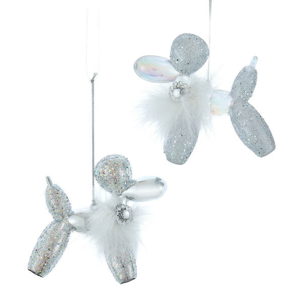 Item 102183 Silver Balloon Dog Ornament