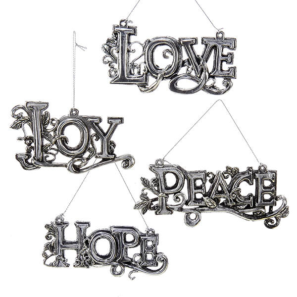 Item 102212 Joy/Love/Hope/Peace Ornament