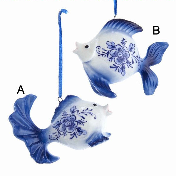 Item 102227 Delft Blue Goldfish Ornament