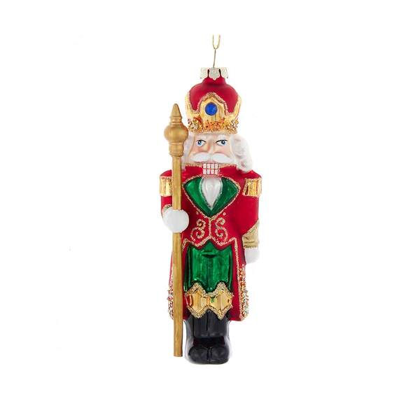 Item 102280 Glass Nutcracker With Scepter Ornament