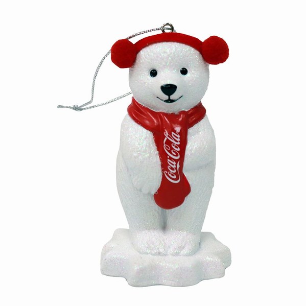 Item 102314 Coke Polar Bear With Earmuffs Ornament