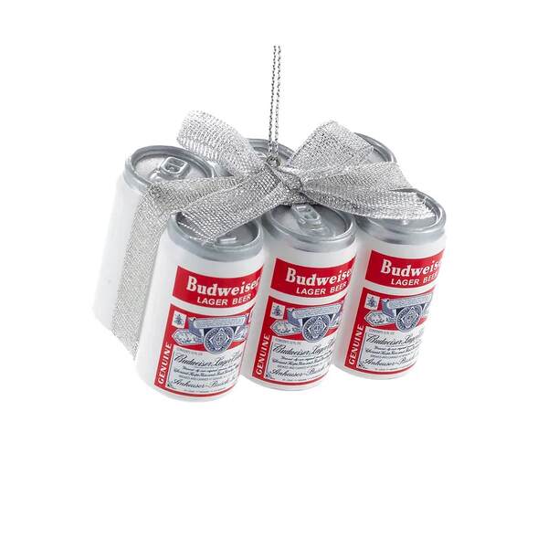 Item 102350 Budweiser Beer Six Pack With Bow Ornament