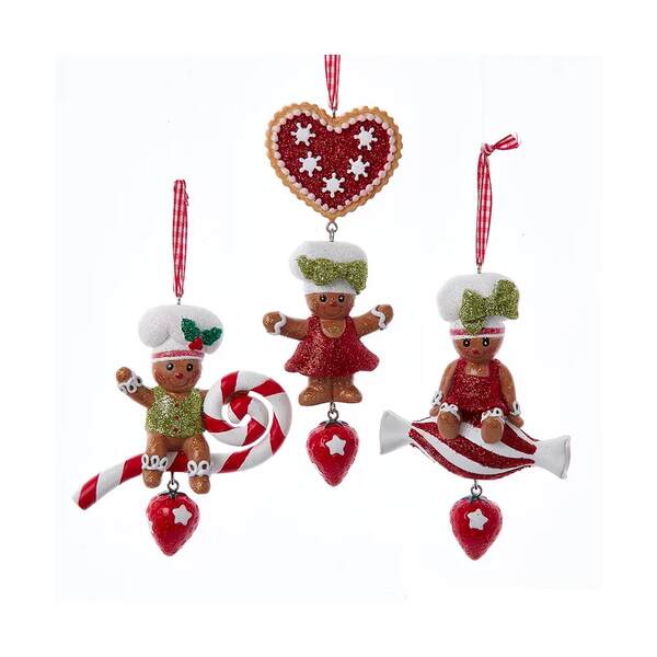 Item 102354 Gingerbread Boy/Girl On Candy/Cookie Ornament