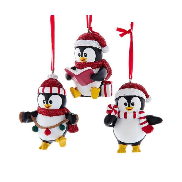 Penguin Glitter Hat Ornament - Item 102357 | The Christmas Mouse