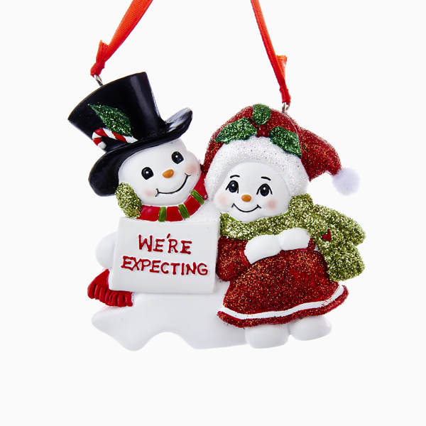Item 102371 We're Expecting Snowman Couple Ornament