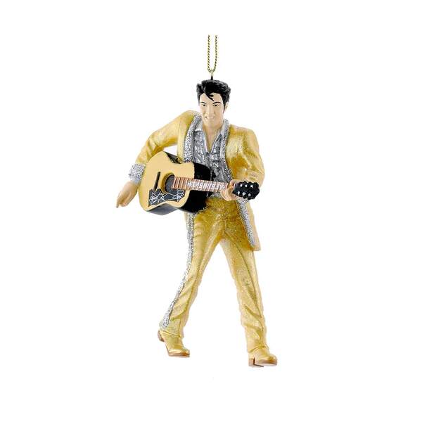 Item 102461 Gold Suit Elvis With Guitar Ornament