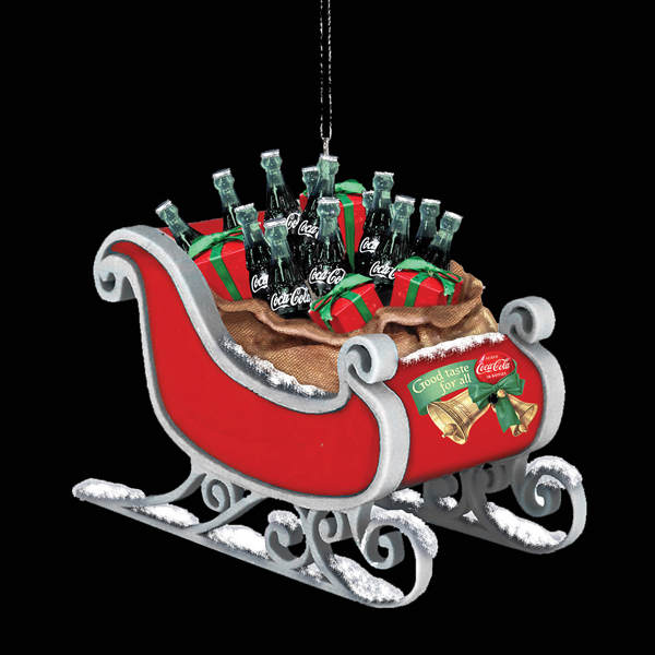 Item 102727 Coca-Cola Sleigh With Bottles Ornament
