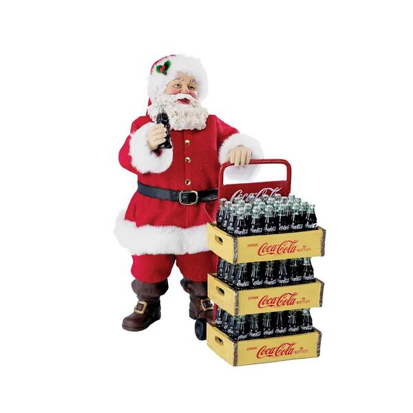 Item 102753 Coke Santa With Delivery Cart Sit Around