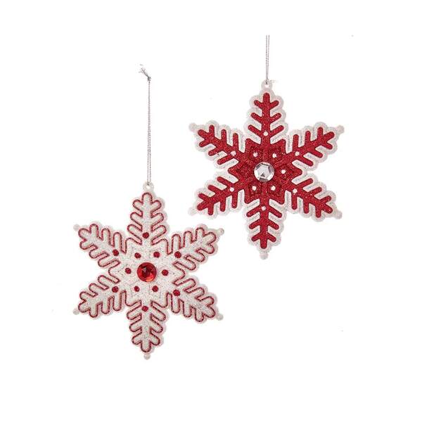 Item 102983 Red/White Snowflake Ornament