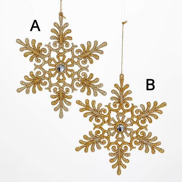 Item 103021 Gold/Platinum Snowflake Ornament