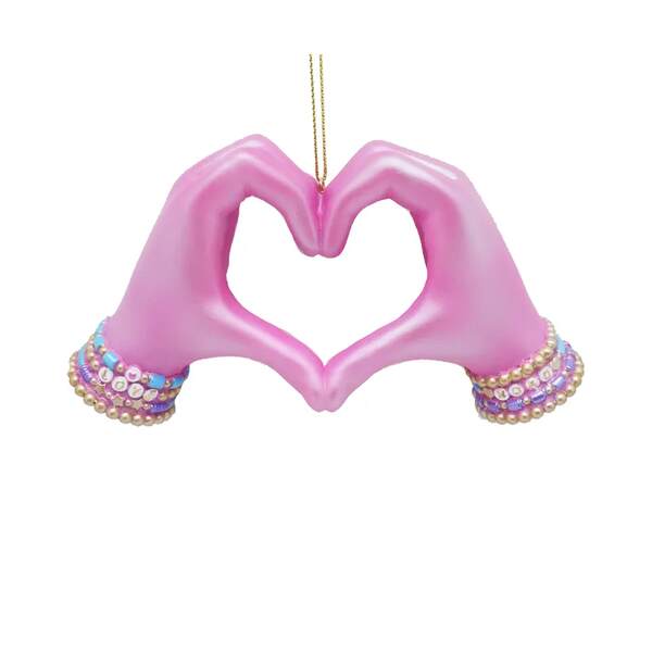 Item 103033 Pink Heart In Hands Ornament