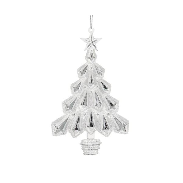 Item 103051 Clear Glittered Christmas Tree Ornament