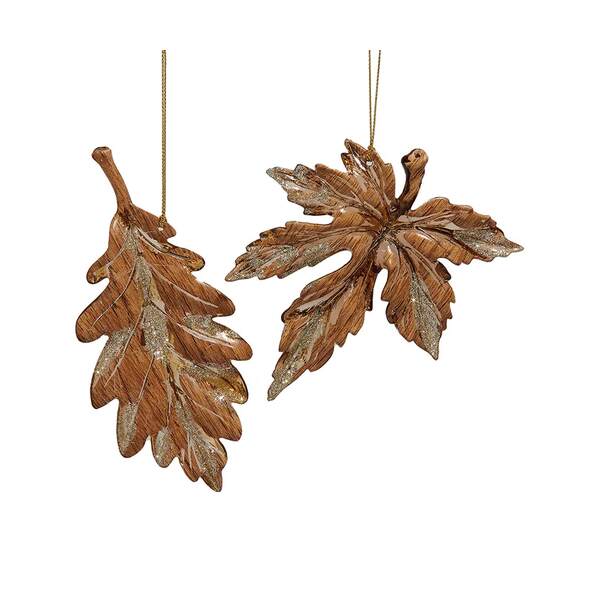 Item 103144 Leaf With Glitter Edge Ornament