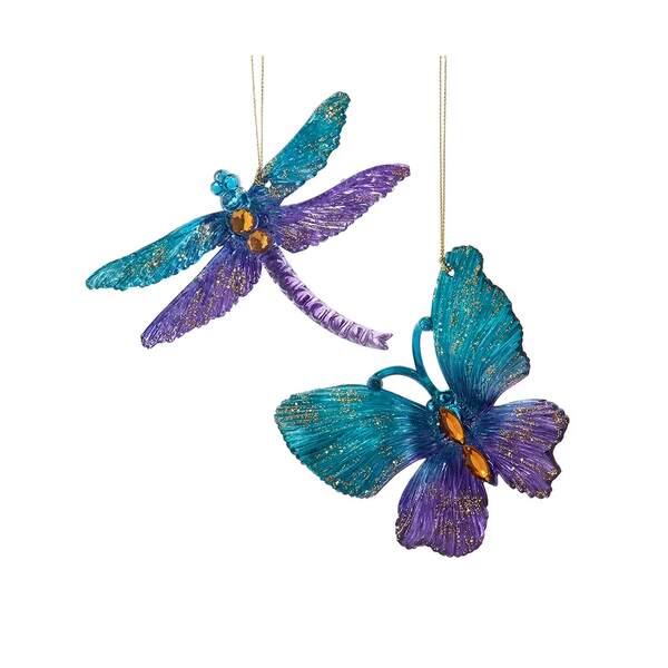 Item 103195 Teal Purple Butterfly/Dragonfly Ornament