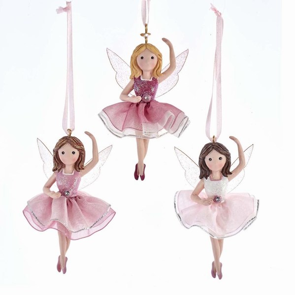 Item 103215 Pink Fairy With Iridescent Wings Ornament