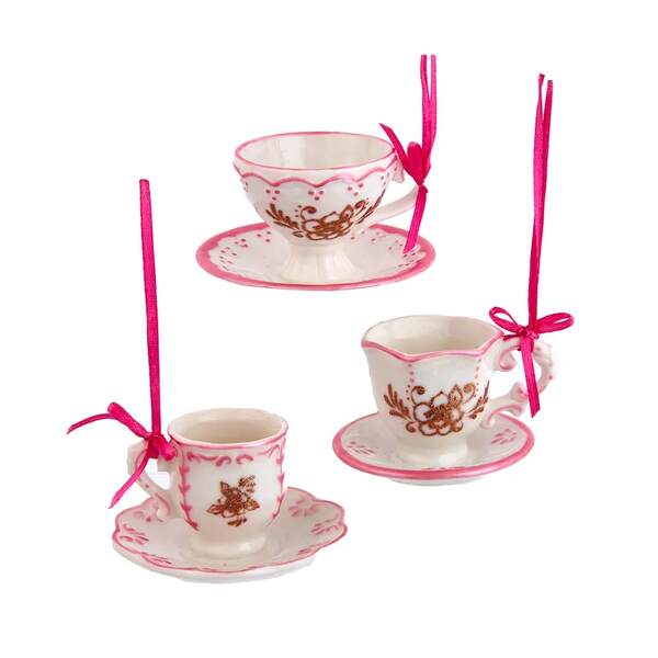 Item 103335 Porcelain Pink Cup Ornament