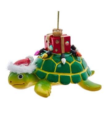 Item 103340 Sea Turtle With Gift Box Ornament