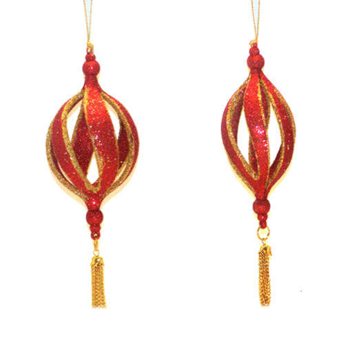 Item 103407 Red & Gold Finial Ornament