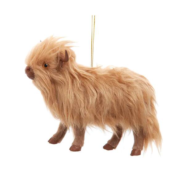 Item 103540 Furry Highland Cow Ornament