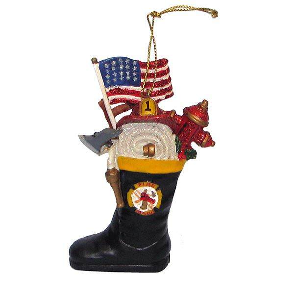 Item 103542 Firefighter Boot Ornament