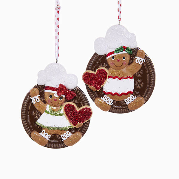Item 103585 Gingerbread Boy/Girl On Cookie Ornament