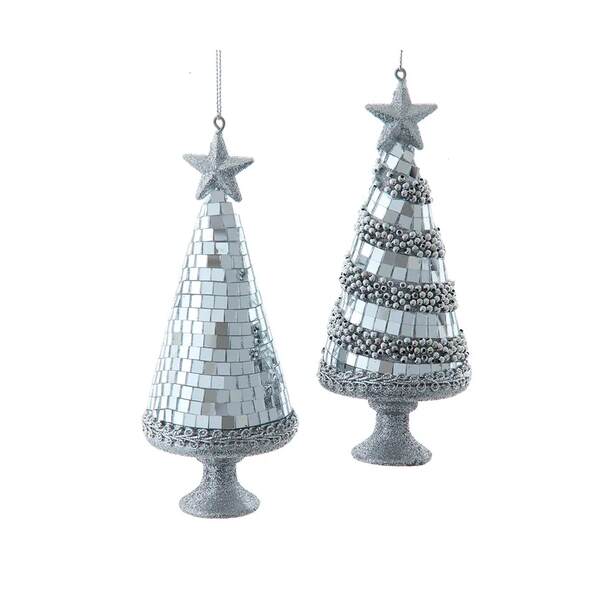 Item 103635 Silver Mirror Christmas Tree Ornament