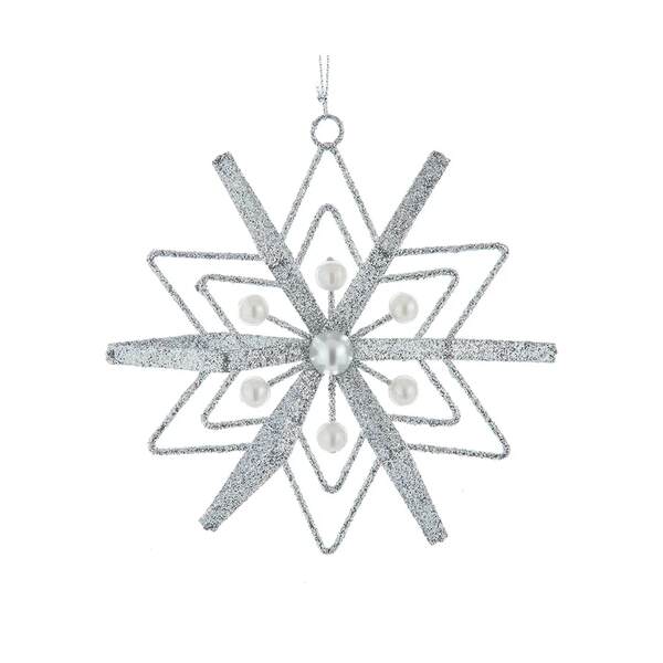 Item 103636 Silver Glitter Snowflake Ornament