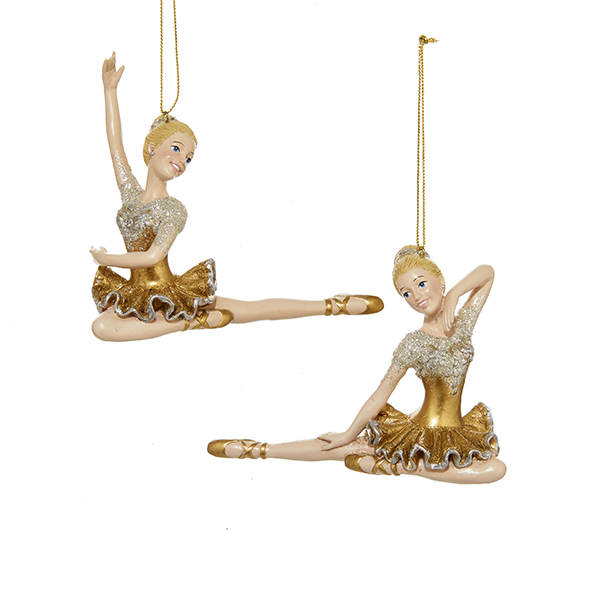 Item 103714 Gold/Silver Ballerina Ornament