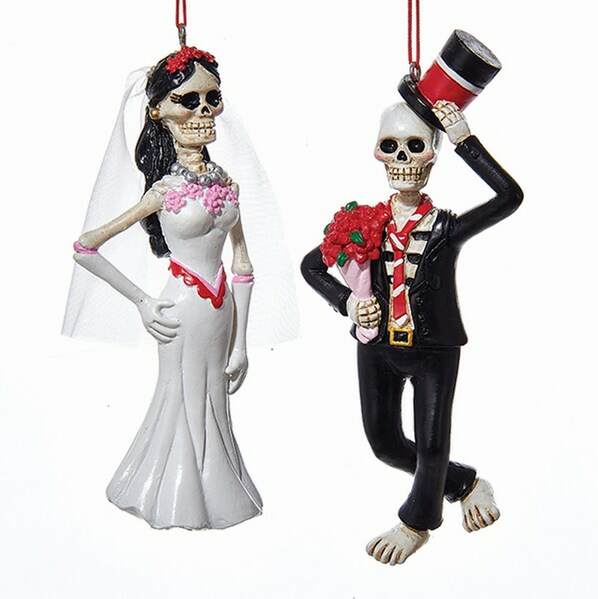 Item 103783 Day of the Dead Skull Bride/Groom Ornament