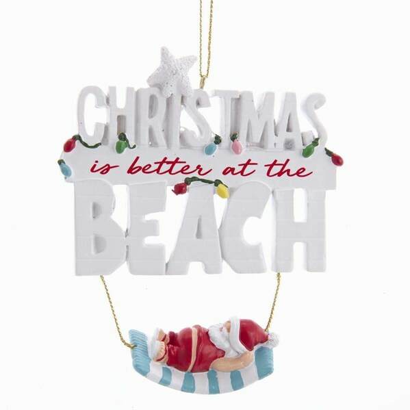 Item 103810 Beach Santa On Hammock Ornament