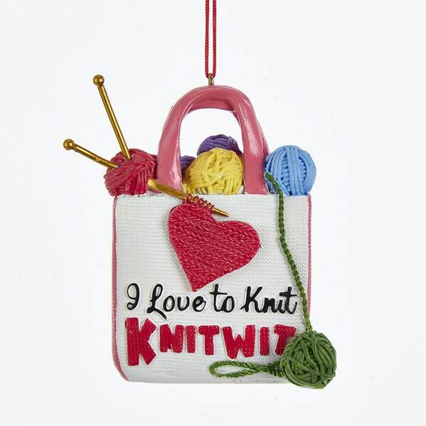 Item 103888 I Love To Knit/Knitwit Knitting Bag Ornament