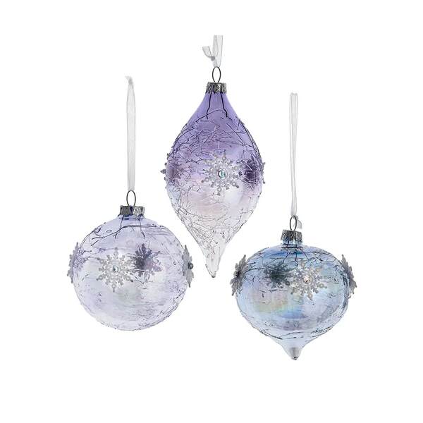 Item 103913 Lavender Blue Iridescent Glass Ornament