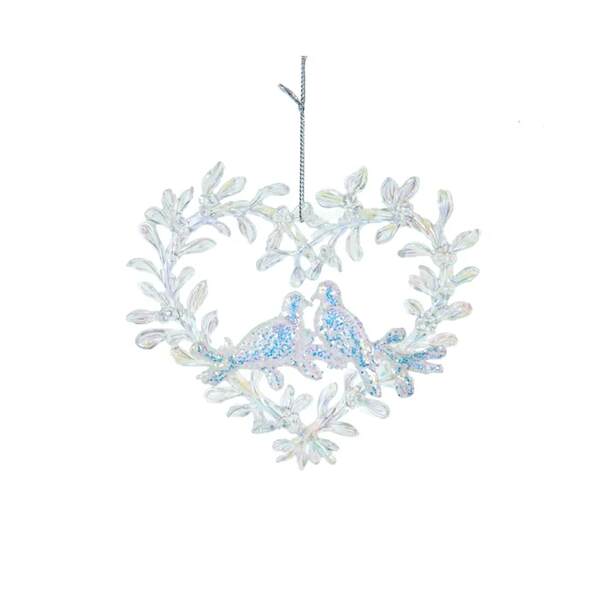 Item 103941 Opal Heart With Dove Ornament