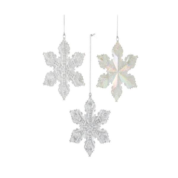 Item 103950 Silver/Clear Snowflake Ornament