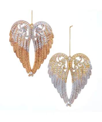 Item 104079 Gold/Silver Angel Wings Ornament