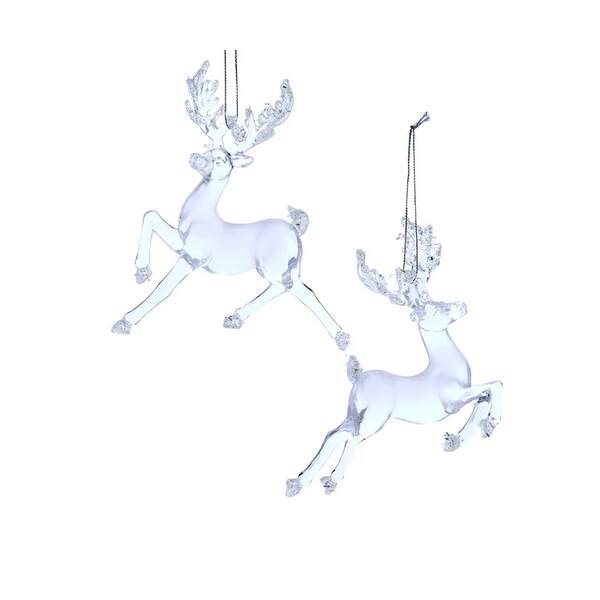 Item 104100 Clear/White Deer Ornament