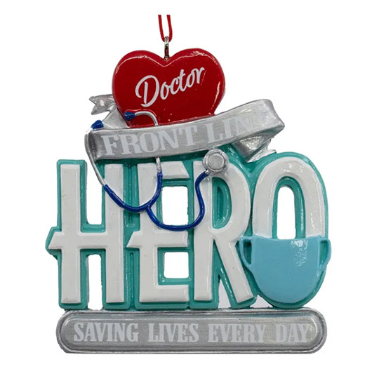 Item 104144 Doctor Front Line Hero Ornament
