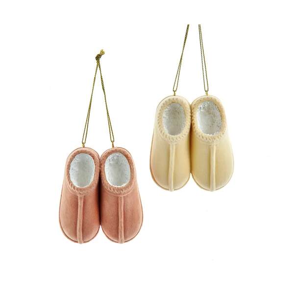 Item 104174 Flocked Slippers Ornament