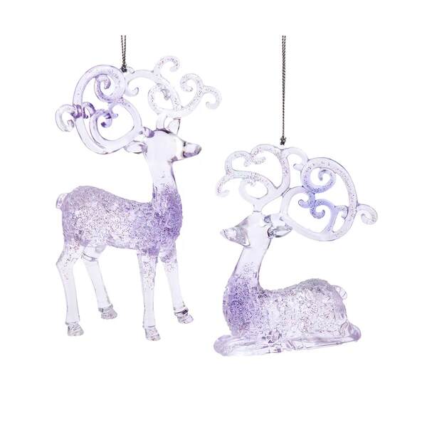 Item 104198 Clear Lavender Deer Ornament