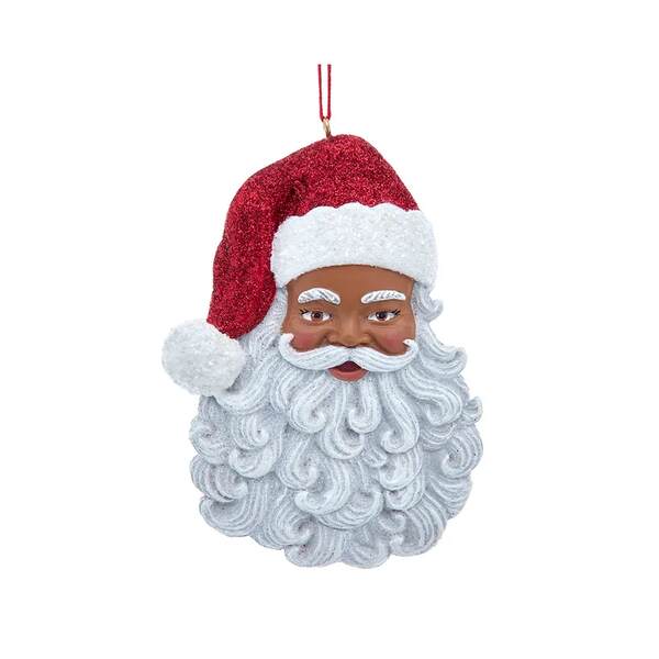 Item 104211 African American Santa Head Ornament